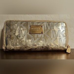 Michael Kors Metallic Gold Clutch Wallet